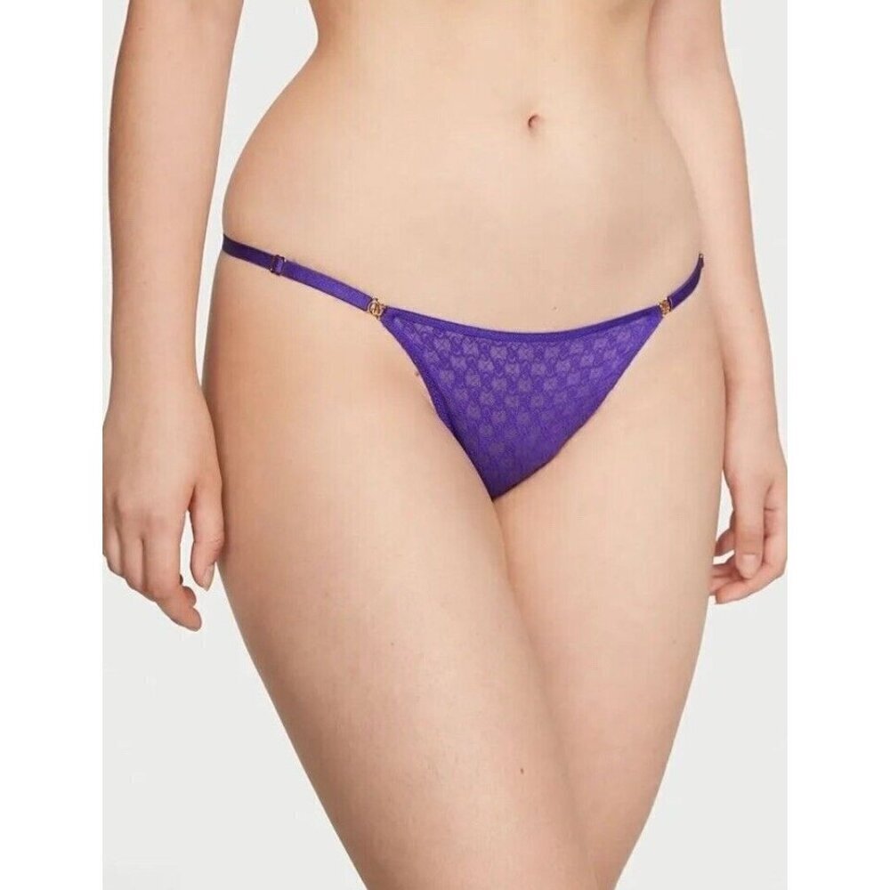 Victoria's Secret ICON Lace Adjustable String Thong - Large - VS Panty NWT